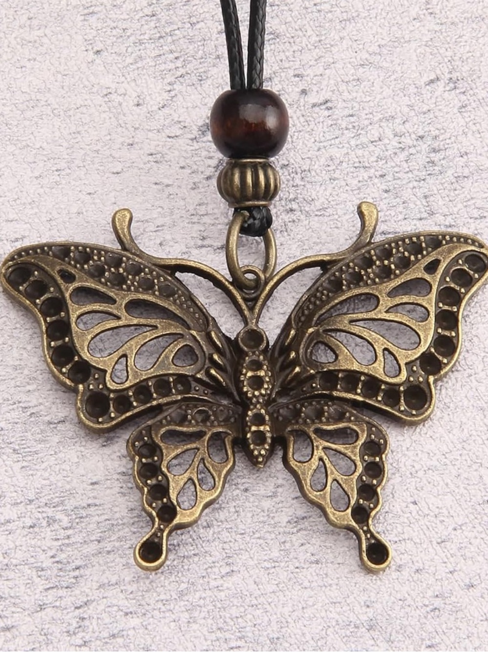 Anthropologie Bronze Butterfly Pendant Necklace - Picture 6 of 7